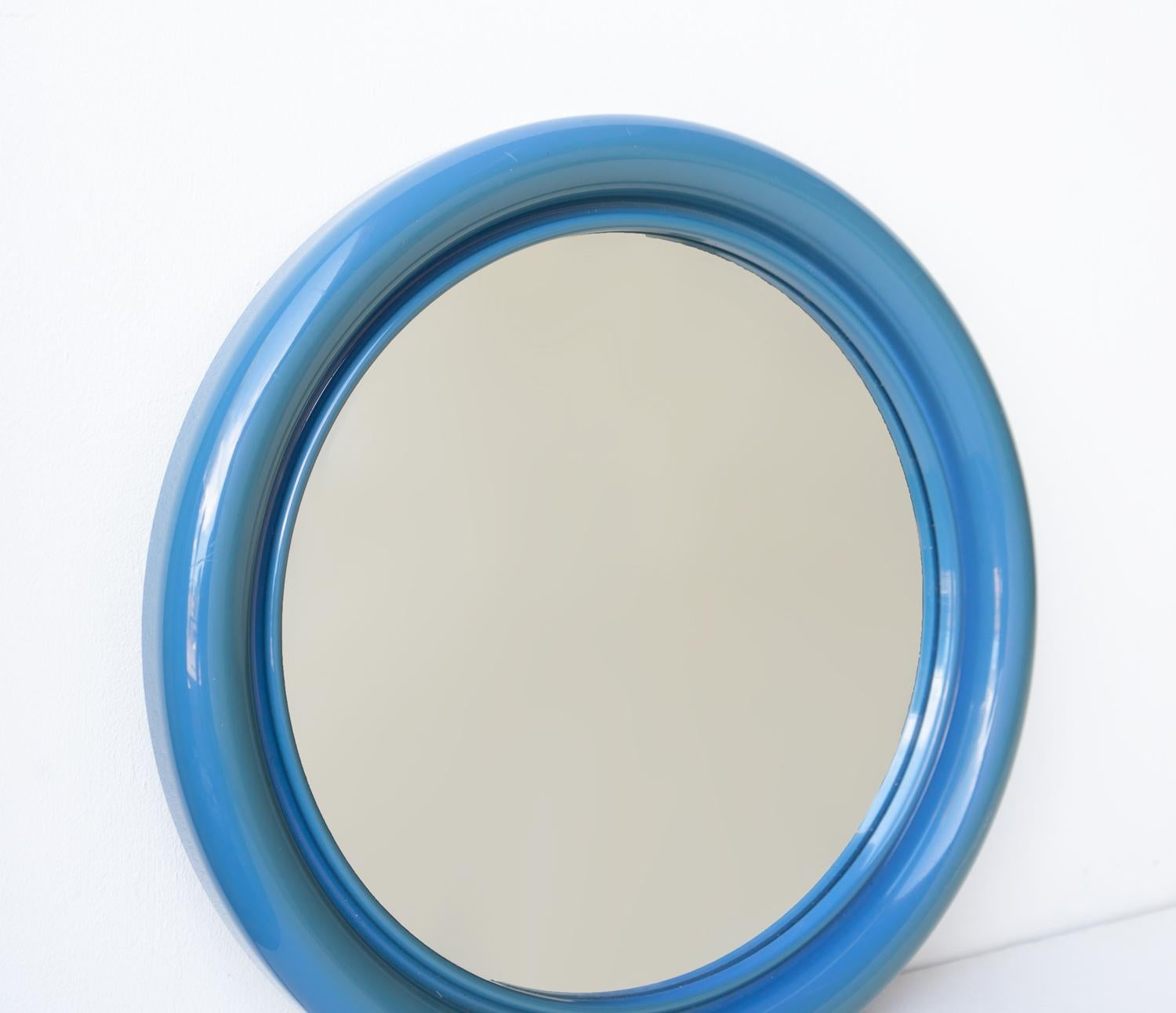 Miroir bleu post-moderne 'Crayonne' par Habitat, 1970 Bon état à Bristol, GB