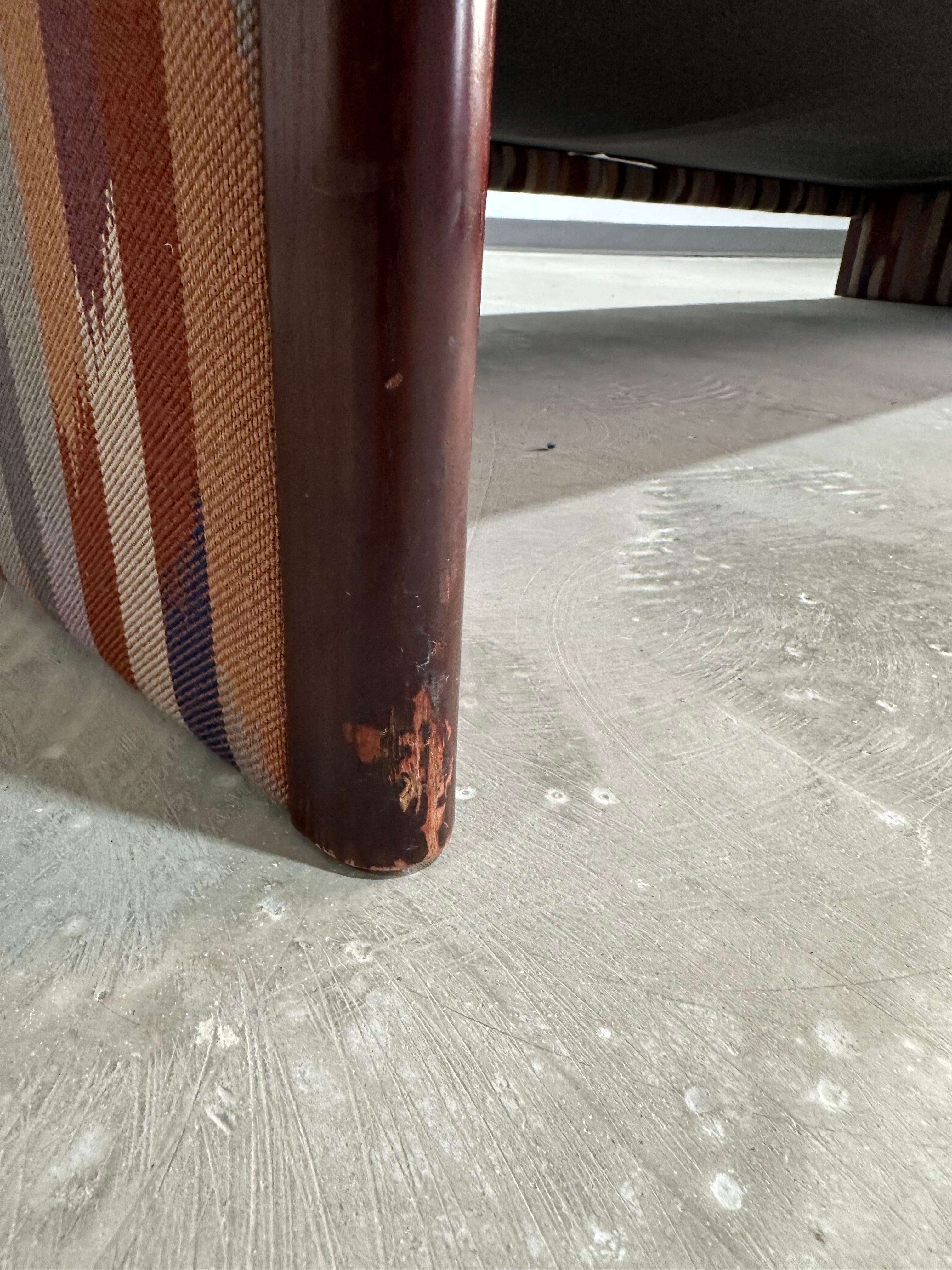 Vintage Post Modern Brayton Intl. Abstract Print Sculptural Sofa 5