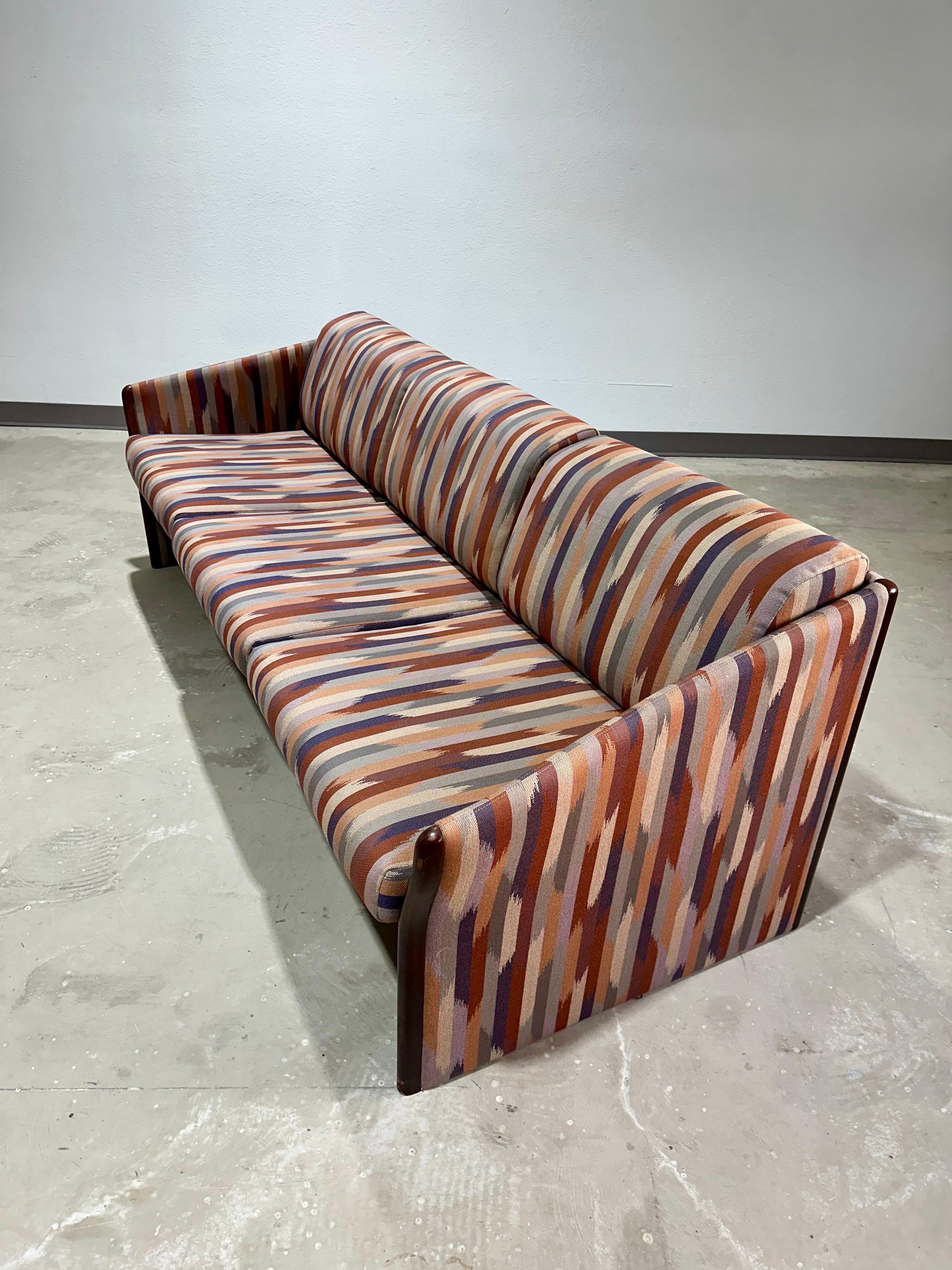 American Vintage Post Modern Brayton Intl. Abstract Print Sculptural Sofa