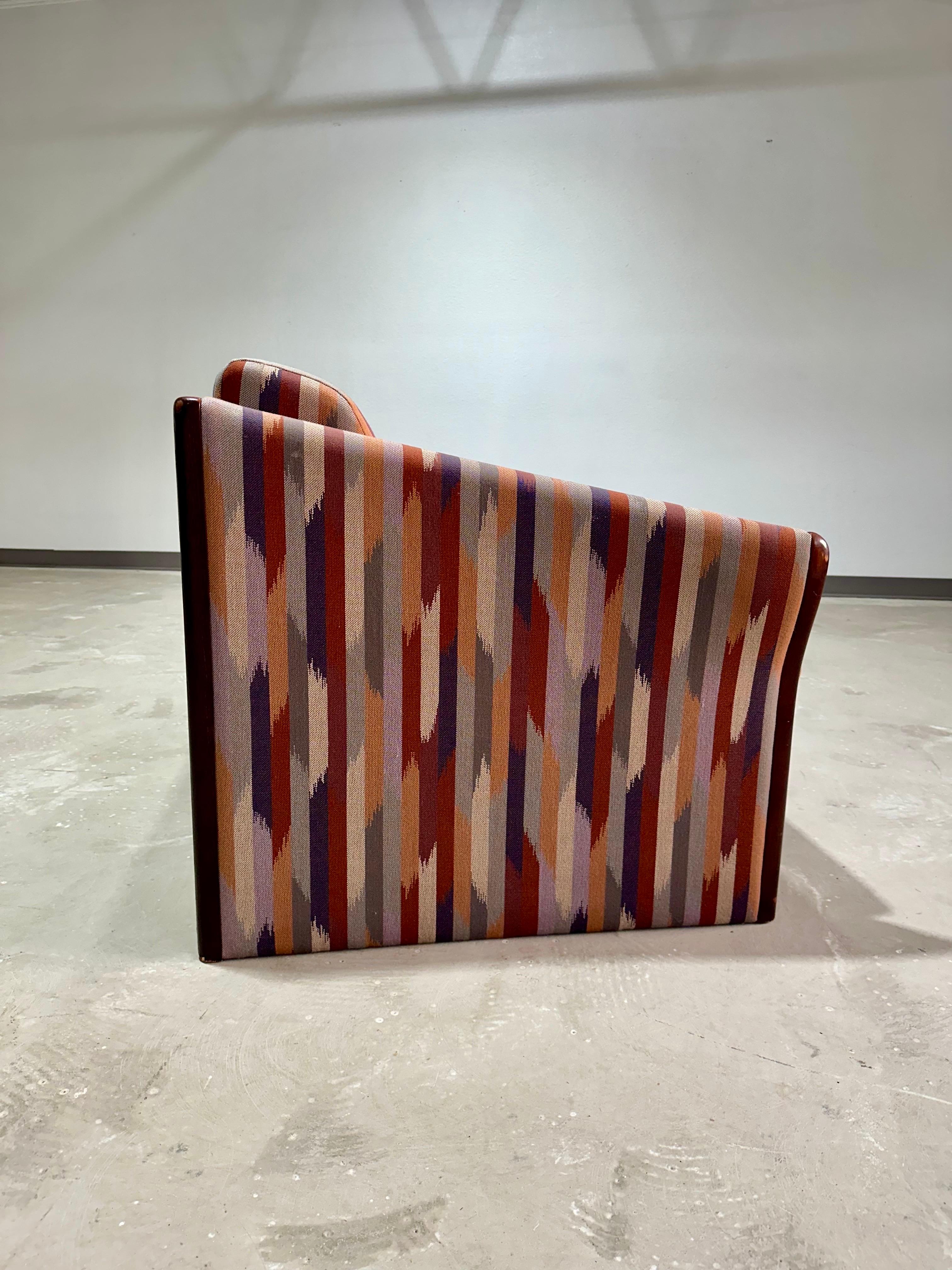 Late 20th Century Vintage Post Modern Brayton Intl. Abstract Print Sculptural Sofa