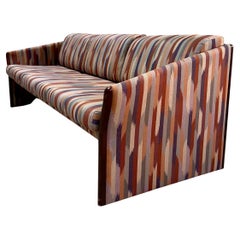 Vintage Post Modern Brayton Intl. Abstract Print Sculptural Sofa