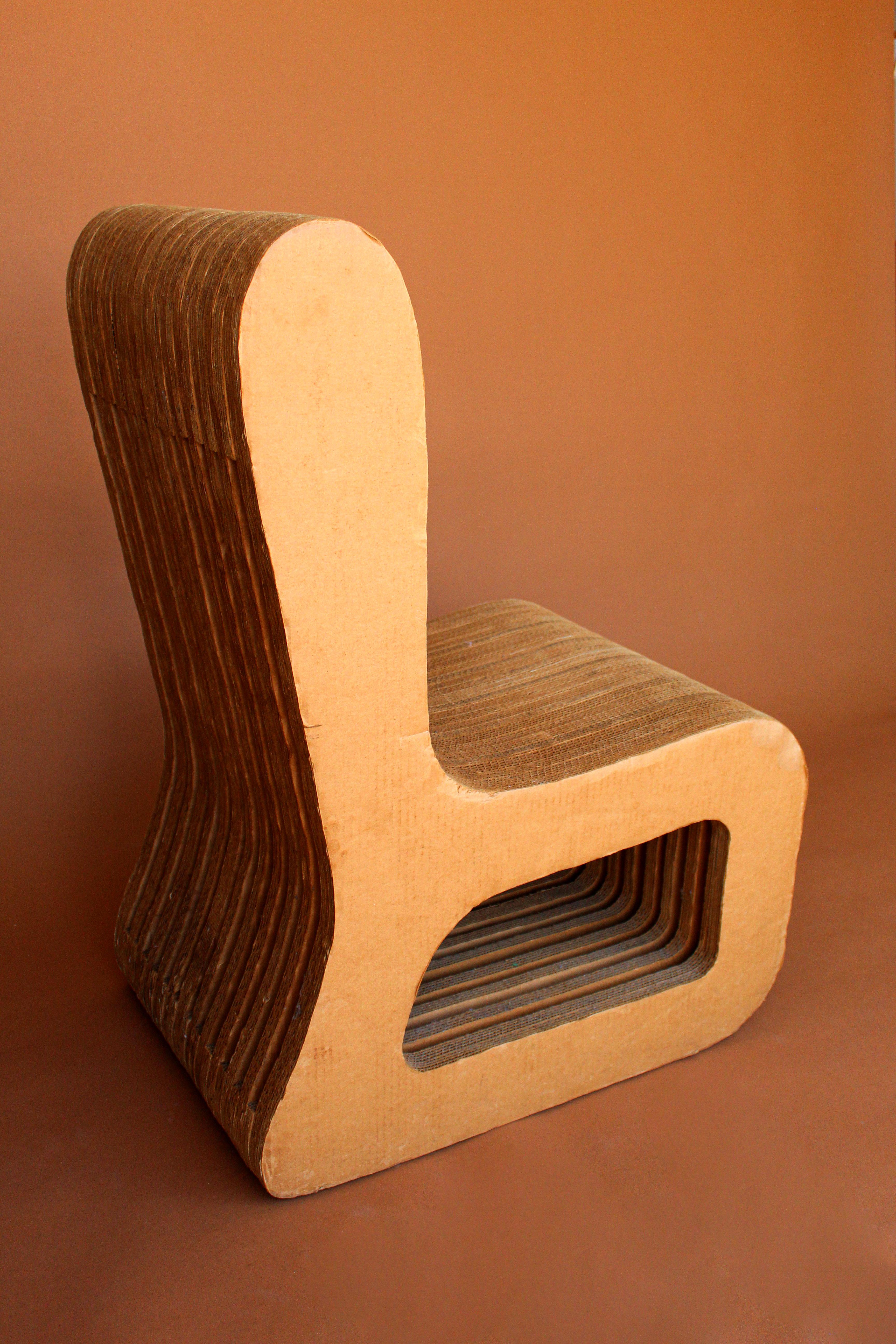 American Vintage Post Modern Corrugated Chair in the Style of Frank Gehry
