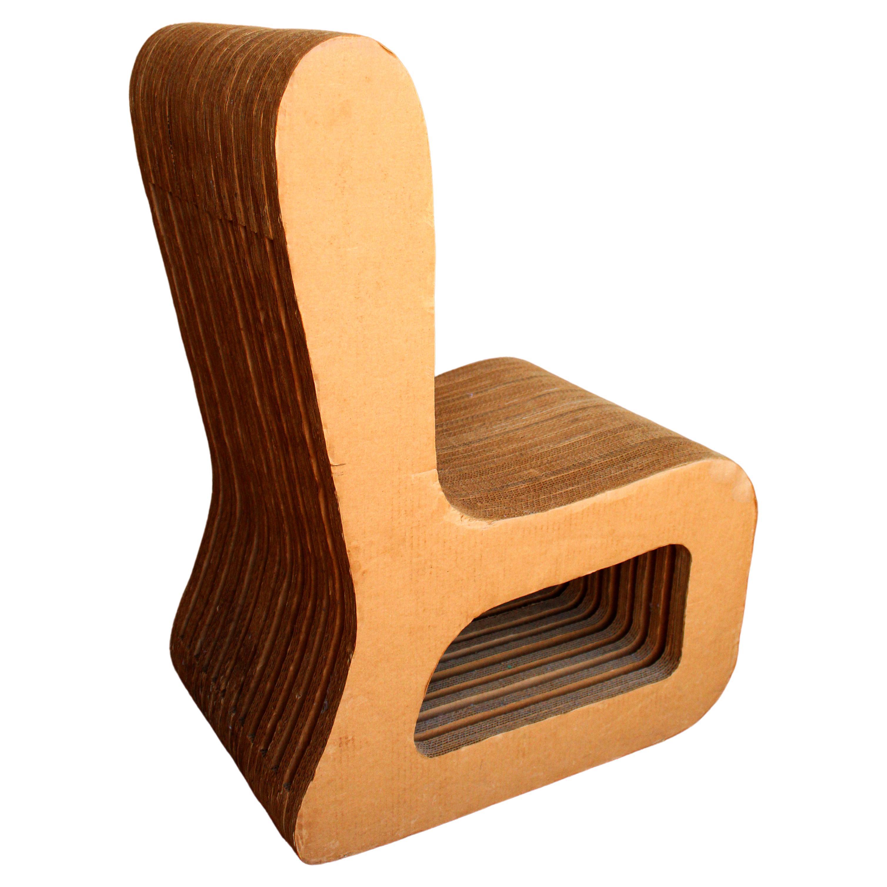 Vintage Post Modern Corrugated Chair in the Style of Frank Gehry
