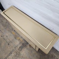Vintage Post Modern Cream Lacquer and Brass Credenza by Rougier