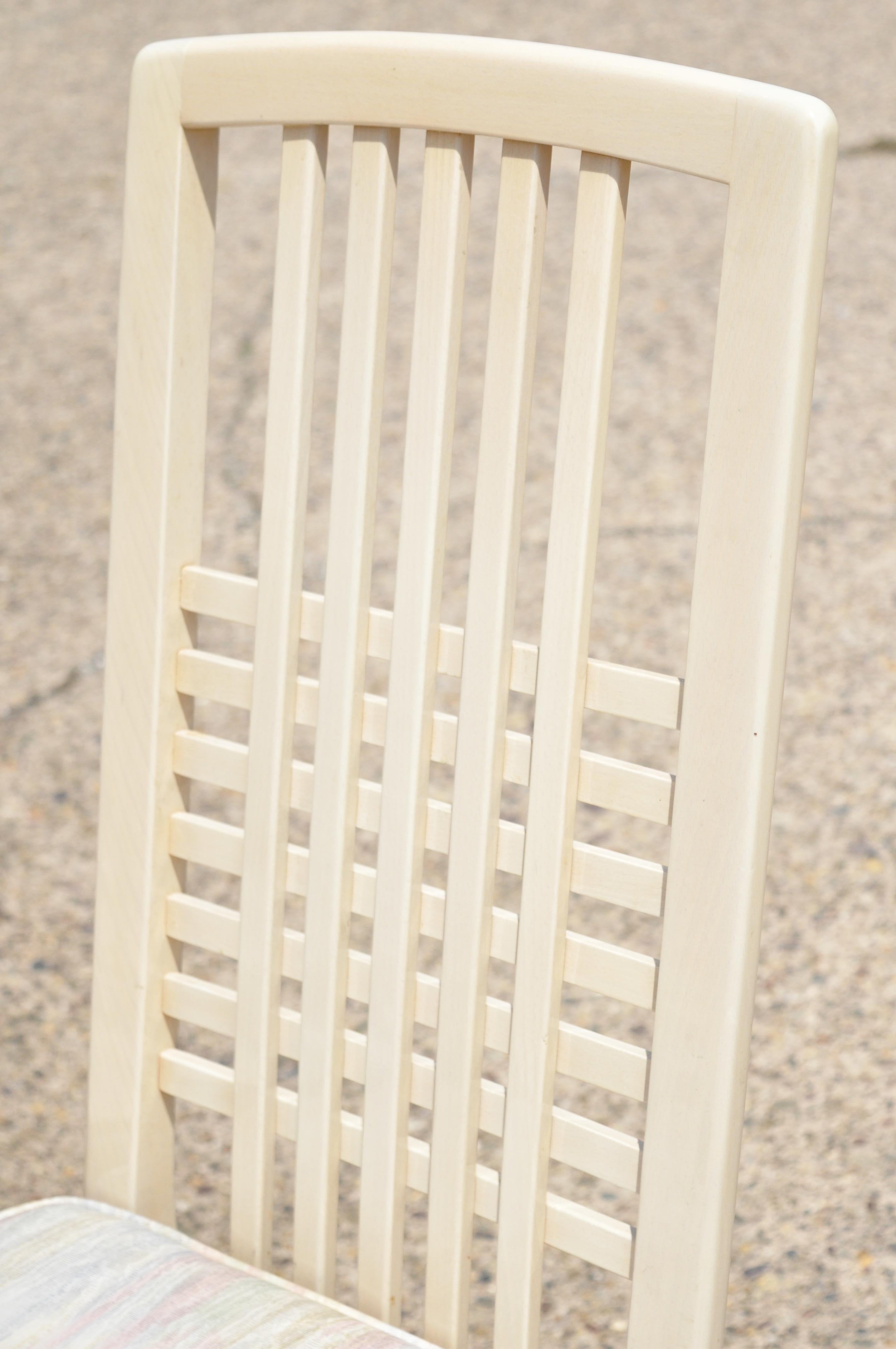 Vintage Post Modern Cream Lacquered Cross Slat Back Dining Side Chair, Set of 6 For Sale 2