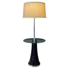 Vintage Post Modern Floor Lamp w/ Glass Side Table