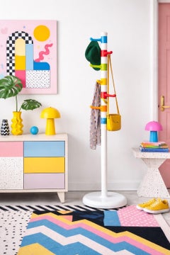 Vintage Post-Modern IKEA “KROKIG” Multicolor Floor Coat Rack, Sweden, 1990s