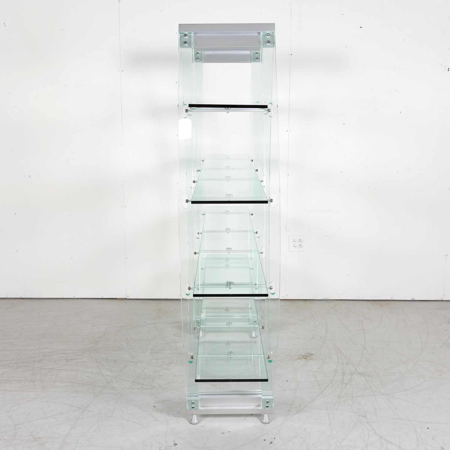 Vintage Post-Modern Italian Acrylic and Glass Bookcase or Display Unit In Good Condition In Birmingham, AL