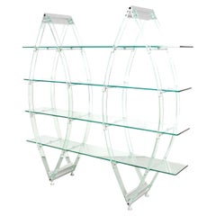 Vintage Post-Modern Italian Acrylic and Glass Bookcase or Display Unit