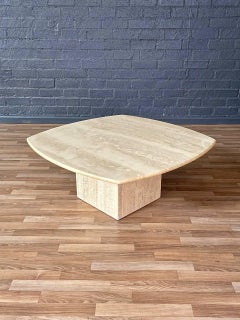 Vintage Post Modern Italian Travertine Coffee Table