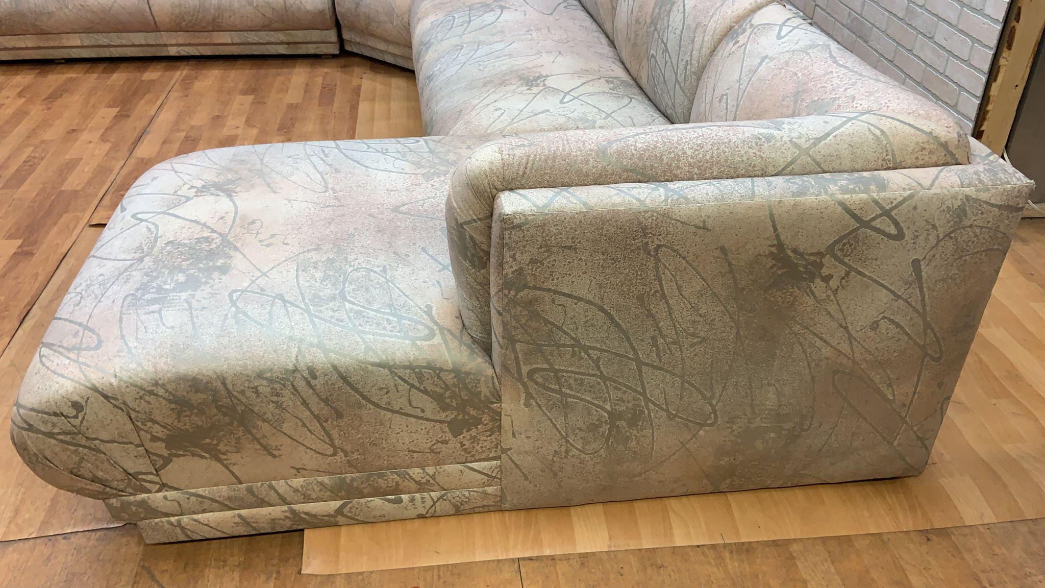 Post-Modern Vintage Post Modern L Shaped Sectional Sofa by Bernhardt For Sale