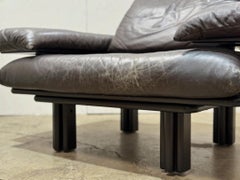 Vintage Post Modern Leather Lounge Chair by Matti Halme for Polardesign