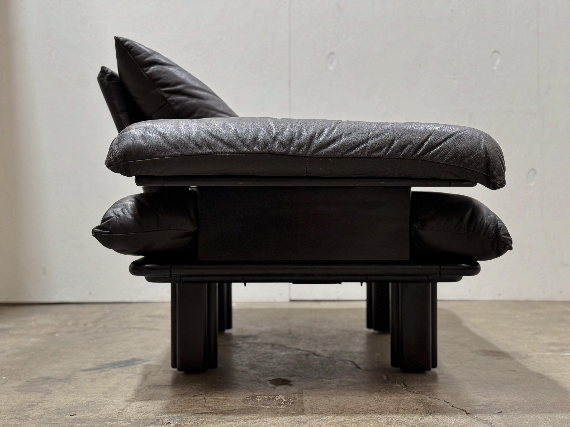 Post-Modern Vintage Post Modern Leather Lounge Chair by Matti Halme for Polardesign
