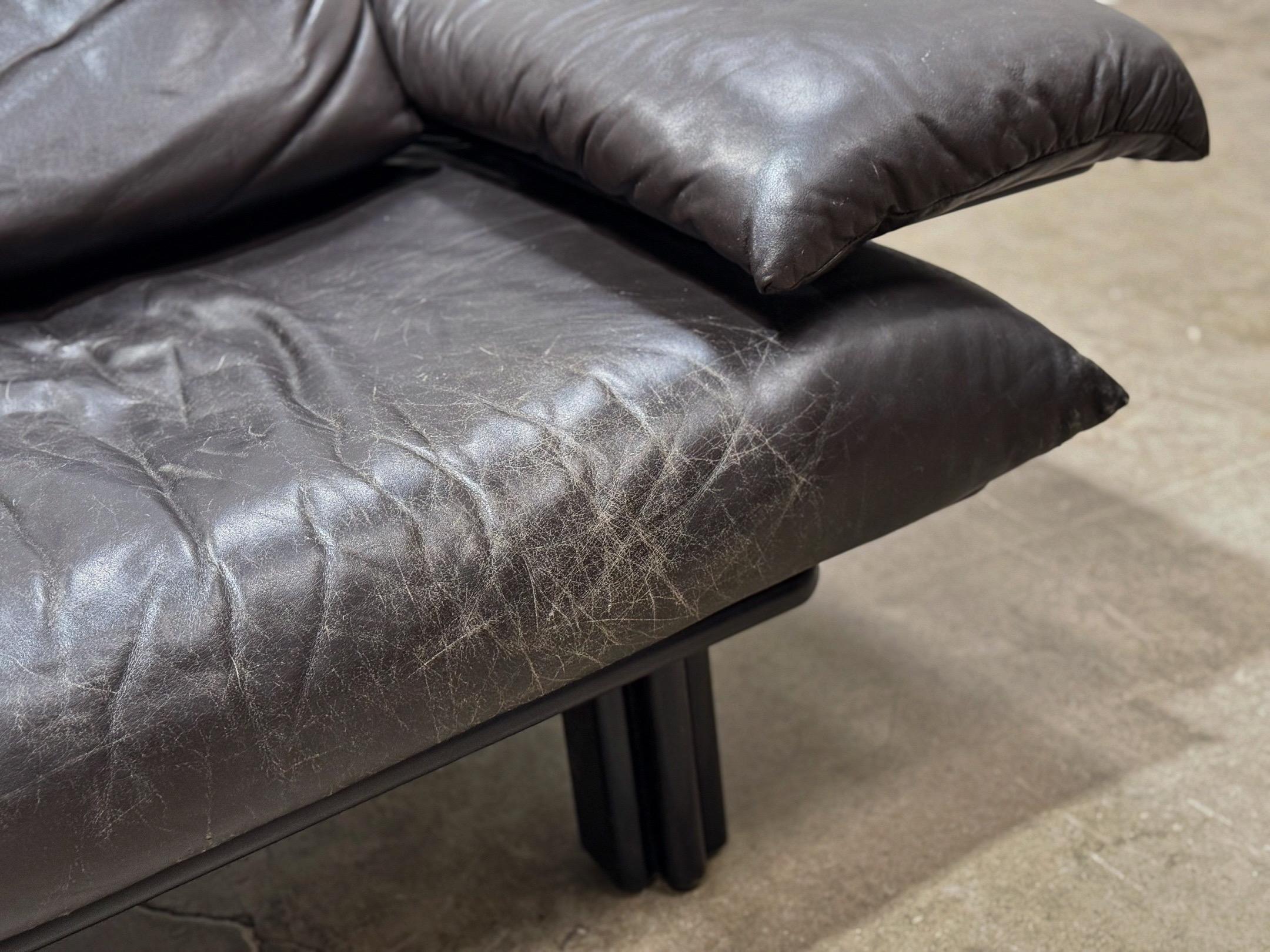 Finnish Vintage Post Modern Leather Lounge Chair by Matti Halme for Polardesign