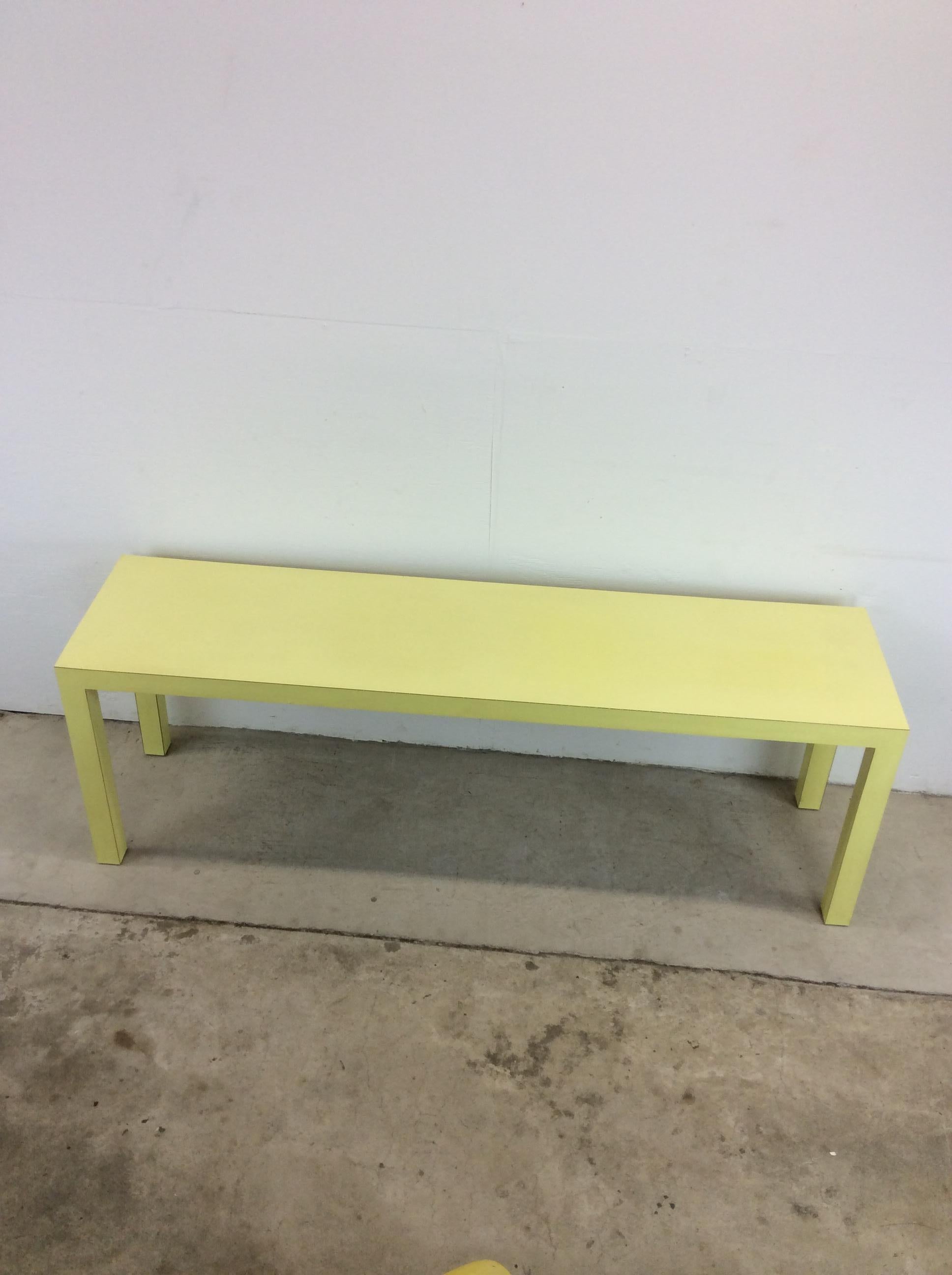 Vintage Post Modern Lime Green Lacquer Console Sofa Table For Sale 4