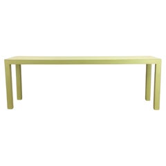 Vintage Post Modern Lime Green Lacquer Console Sofa Table