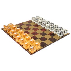 Vintage Postmodern Lucite Chess Game