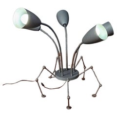 Retro Post Modern Metal Spider Floor Lamp or Chandelier