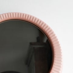 Vintage Post Modern Pink Ceramic Framed Mirror, 1980s