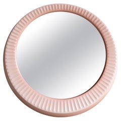 Vintage Post Modern Pink Ceramic Framed Mirror, 1980s