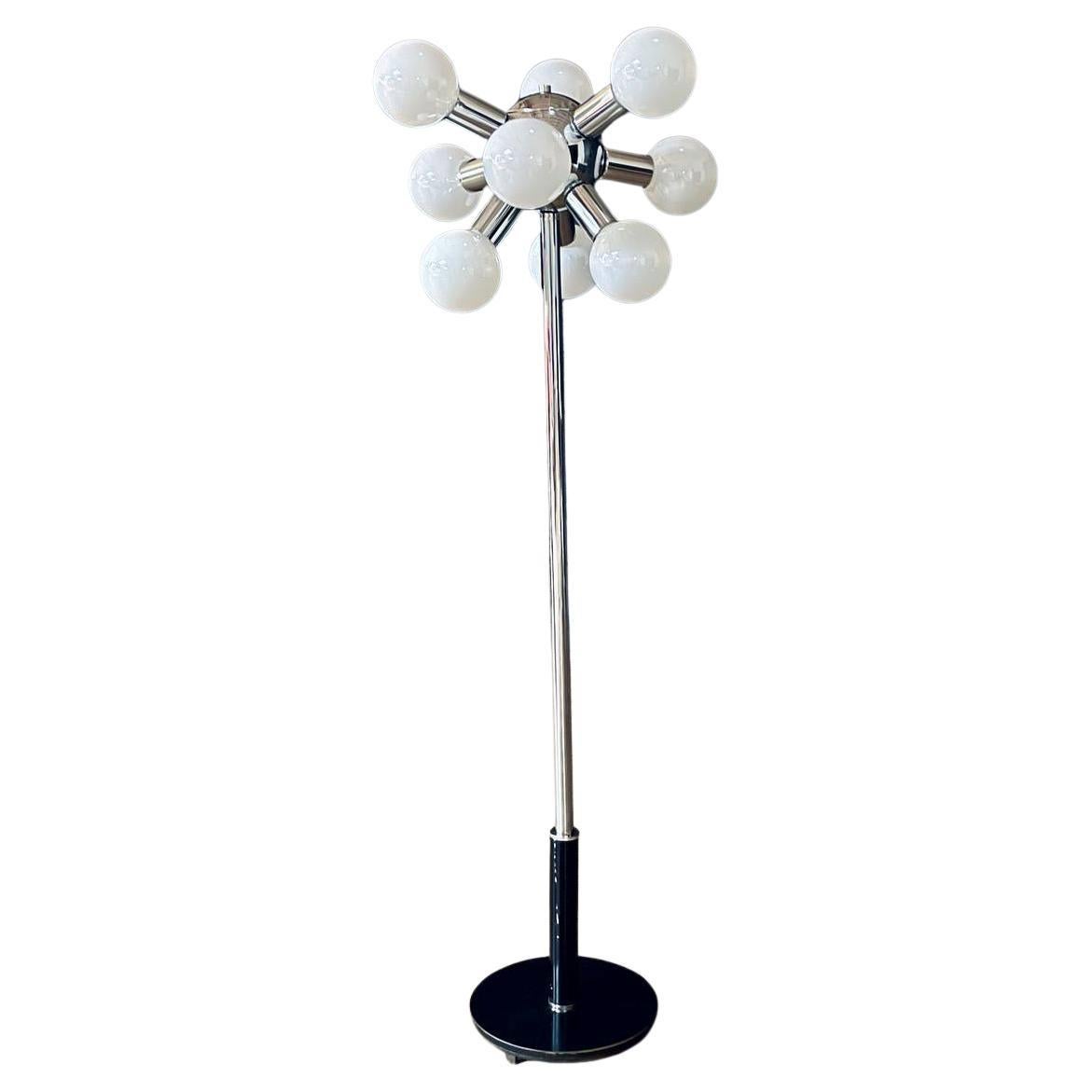 Vintage Post Modern Space Age Chrome “Sputnik” Floor Lamp For Sale