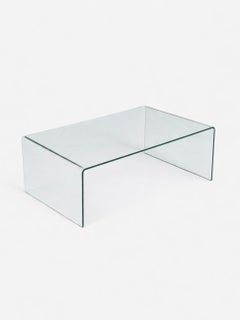 Vintage Post Modern Waterfall Glass Coffee Table