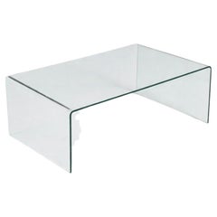 Vintage Post Modern Waterfall Glass Coffee Table