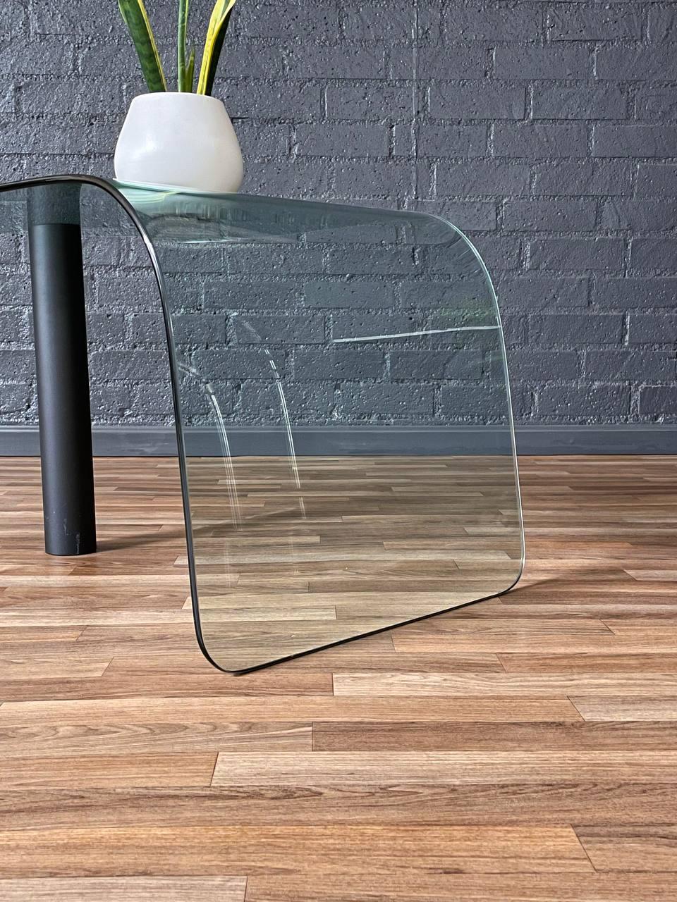 Vintage Post Modern Waterfall Glass Coffee Table or Side Table For Sale 3