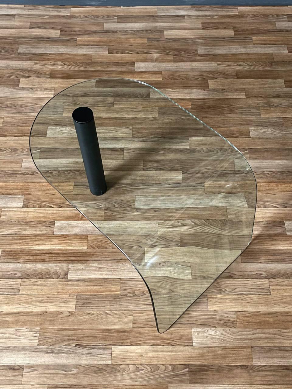 American Vintage Post Modern Waterfall Glass Coffee Table or Side Table For Sale