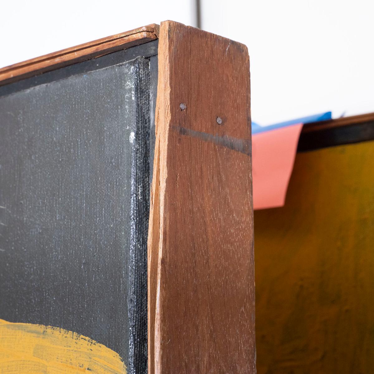 Vintage Nachkriegszeit Abstrakter Expressionist / Pop Art Öl auf Leinwand im Angebot 4