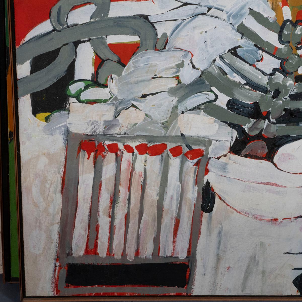 Vintage Nachkriegszeit Abstrakter Expressionist / Pop Art Öl auf Leinwand (Mitte des 20. Jahrhunderts) im Angebot