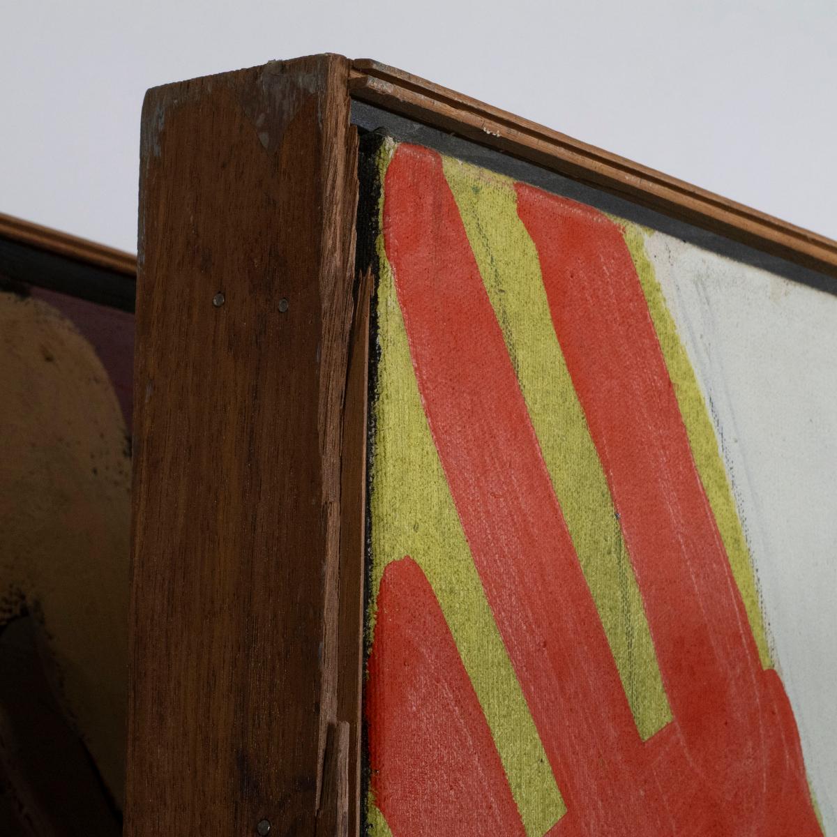 Vintage Nachkriegszeit Abstrakter Expressionist / Pop Art Öl auf Leinwand im Angebot 2