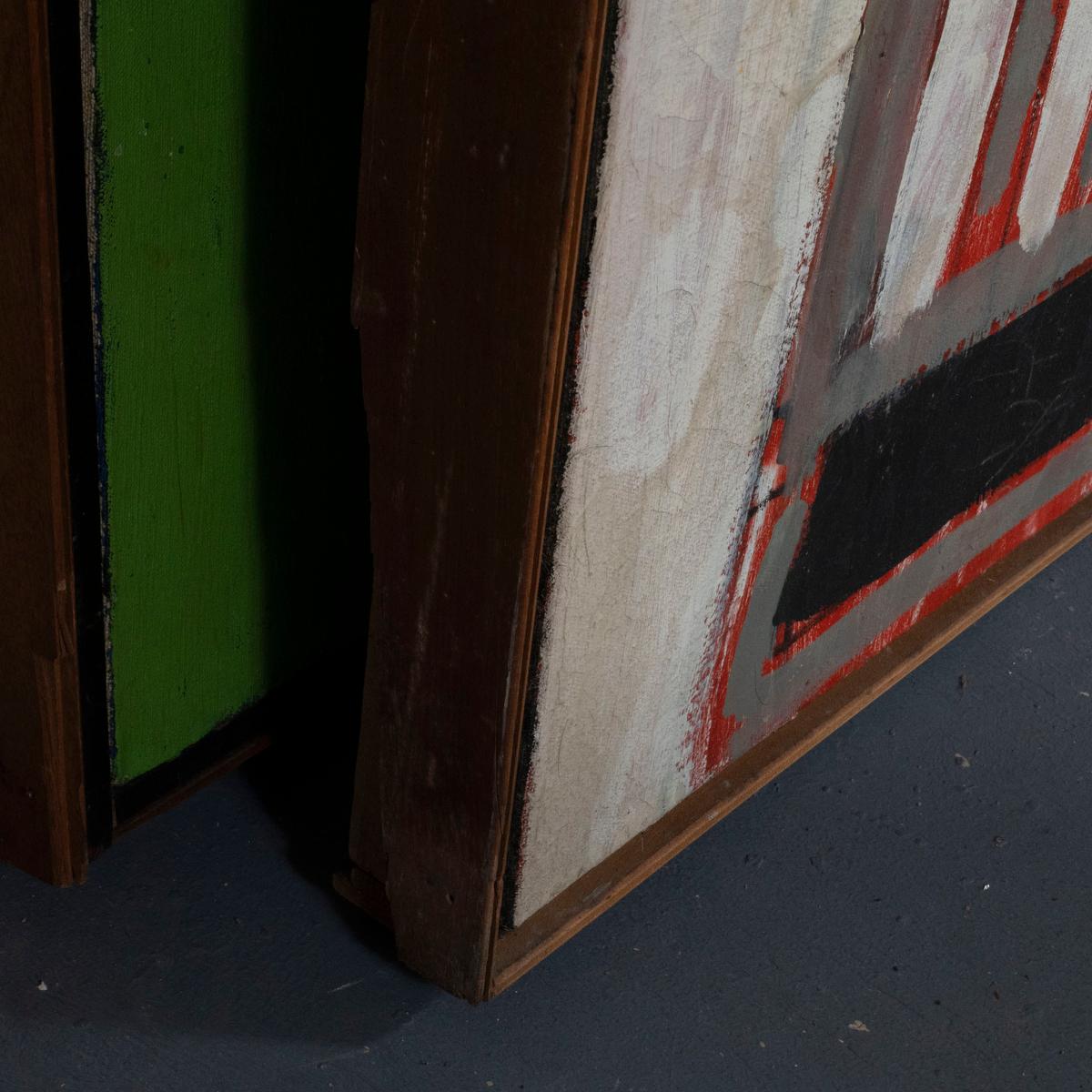 Vintage Nachkriegszeit Abstrakter Expressionist / Pop Art Öl auf Leinwand im Angebot 3