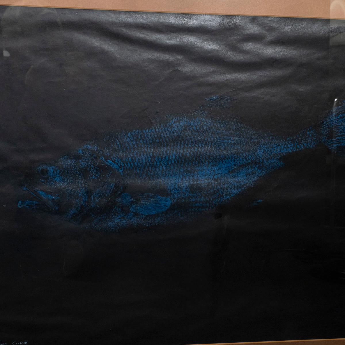 Monogravure de poisson Gyotaku d'après-guerre Bon état - En vente à Tarrytown, NY