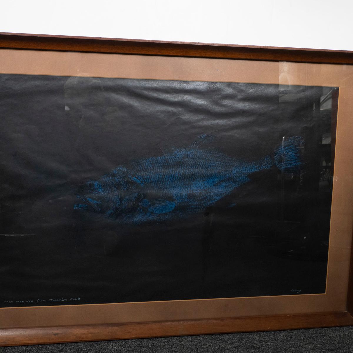 Fin du 20e siècle Monogravure de poisson Gyotaku d'après-guerre en vente