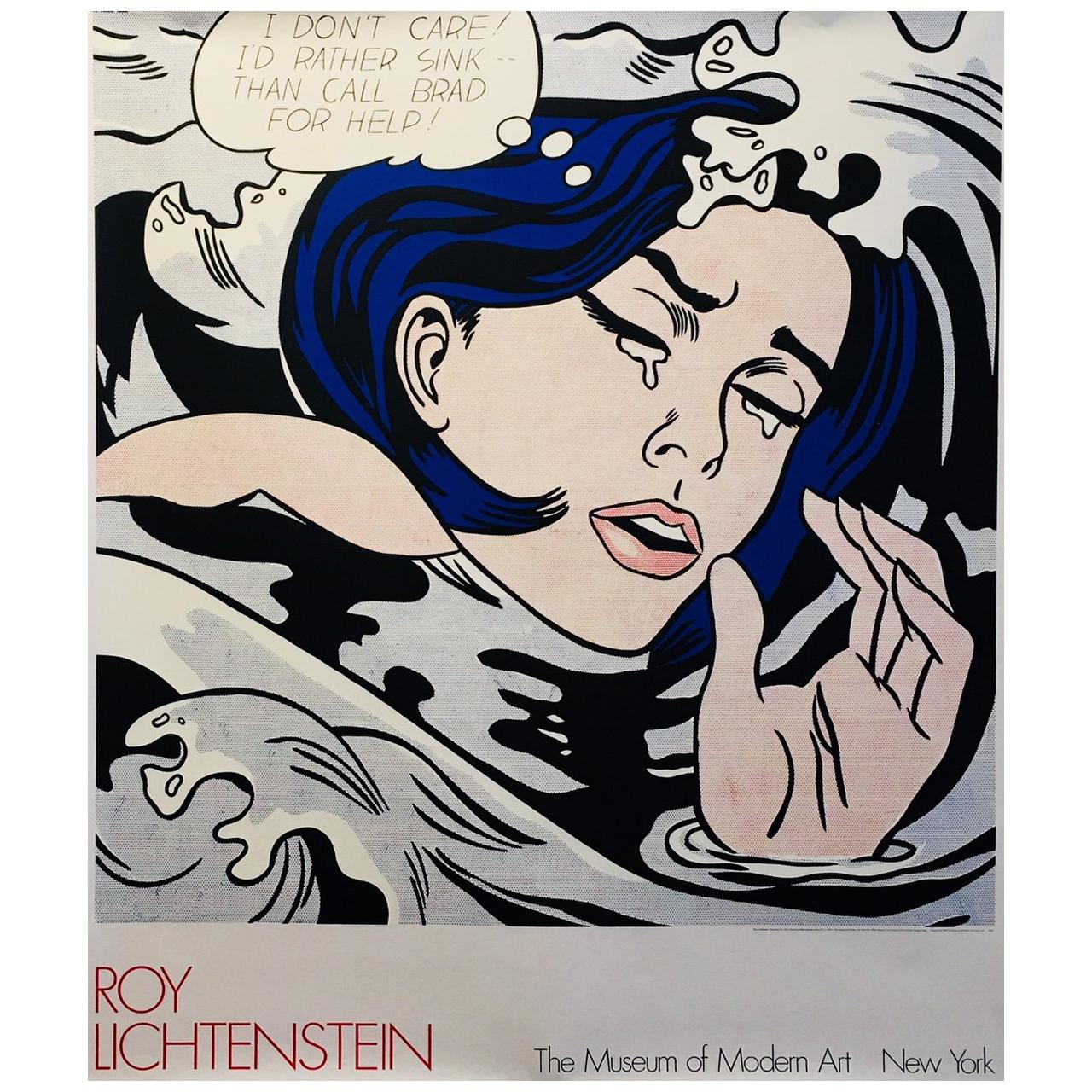 Vintage Poster, "I'd Rather Drown" by Roy Lichtenstein, 1980
