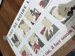 Vintage Poster L'Art de Boire le Vin d'apres Martin, ca. 1980 Französischer Wein