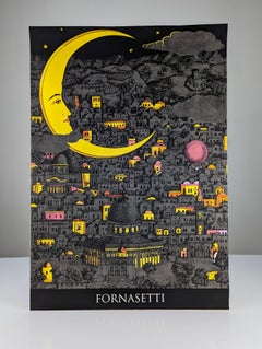 „Vintage-Poster „Night over Jerusalem“ von Piero Fornasetti
