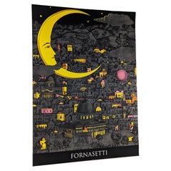 „Vintage-Poster „Night over Jerusalem“ von Piero Fornasetti