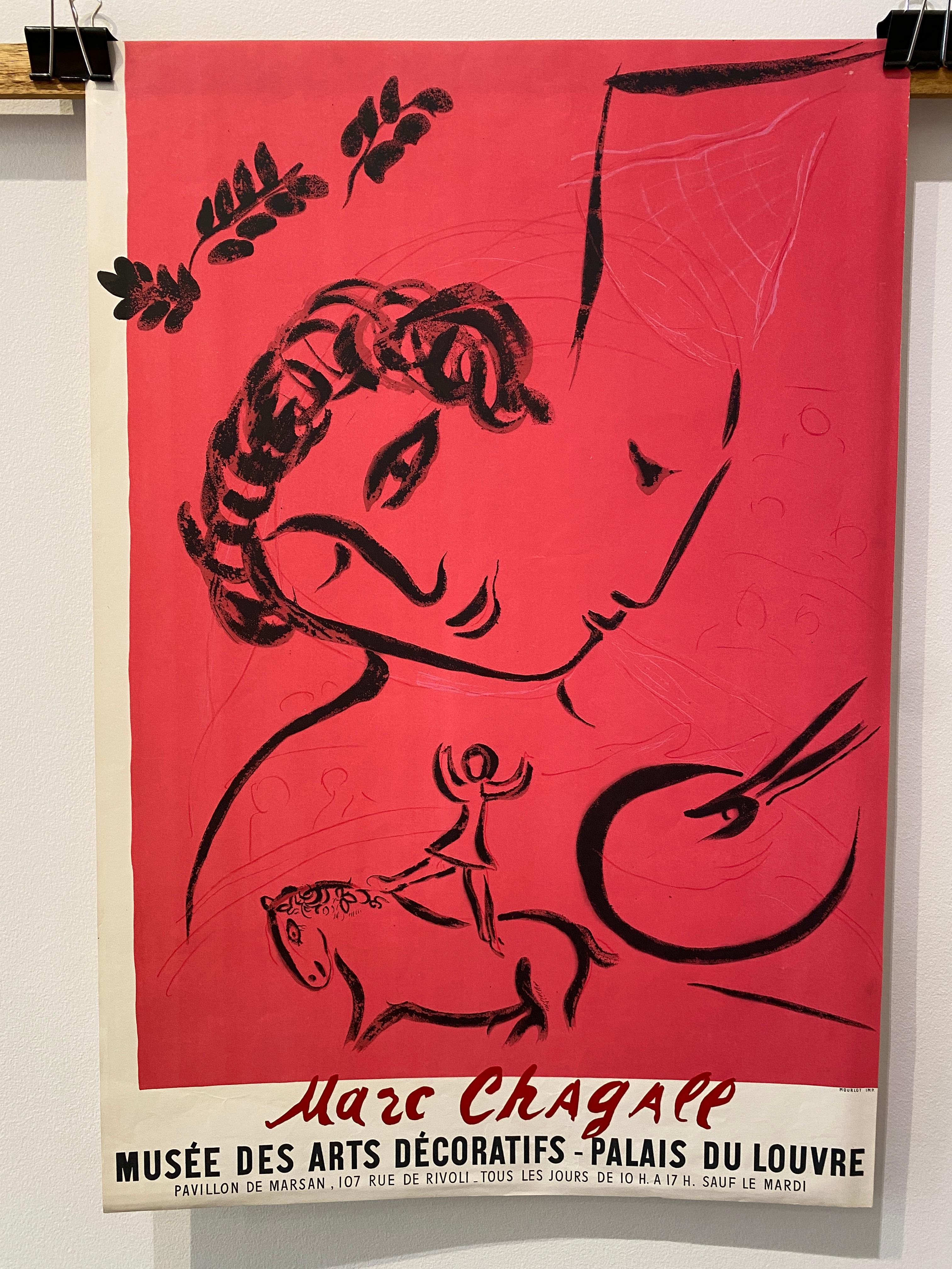 Póster Vintage Original Marc Chagall Musée des Arts Décoratifs Póster de exposición en venta 3