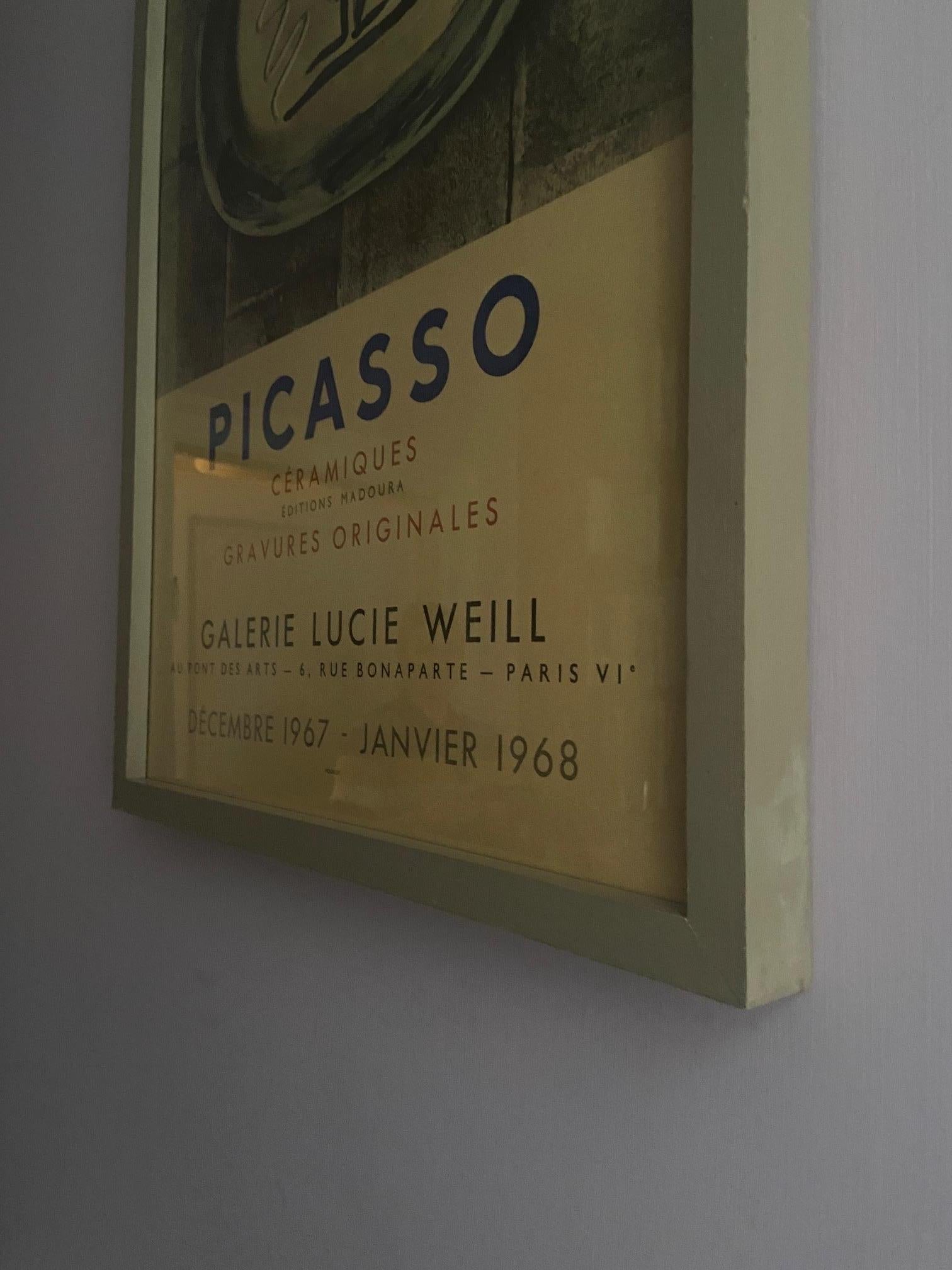 French Vintage Poster Pablo Picasso “Picasso Ceramics” Galleri Lucie Weill, France 1976