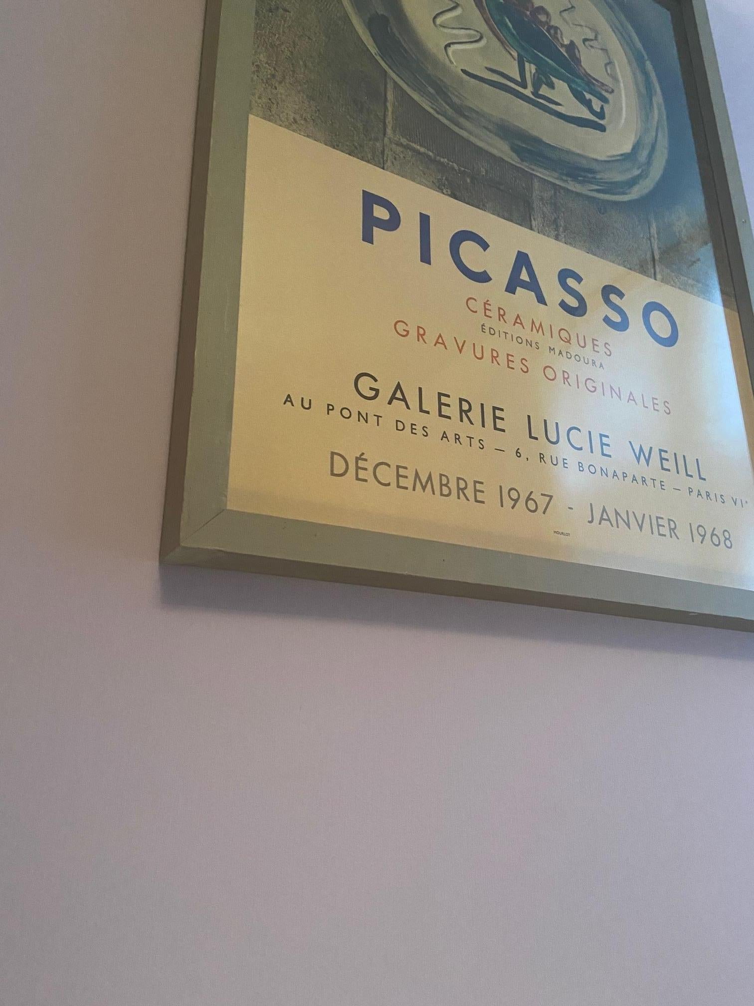 Late 20th Century Vintage Poster Pablo Picasso “Picasso Ceramics” Galleri Lucie Weill, France 1976