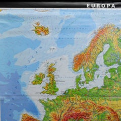 Vintage Poster Print European Rollable Map Wall Chart