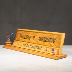 Vintage Postmaster Desk Sign, c.1940-1950