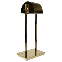 Retro Postmodern 1970s Brass Demilune Table / Desk Lamp by Kovacs