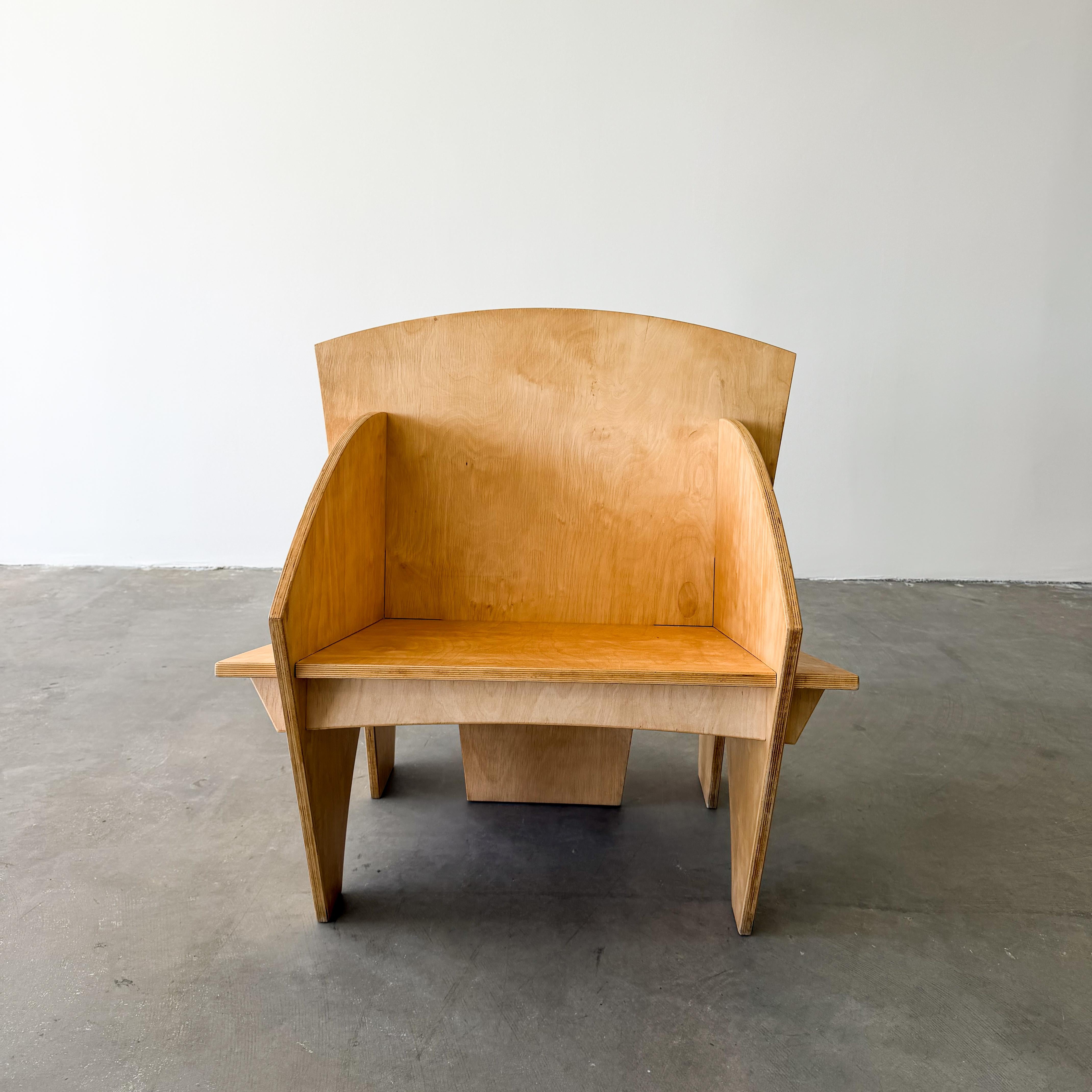 Vintage Postmodern 1980s Pair of Interlocking Plywood Puzzle Chairs ...