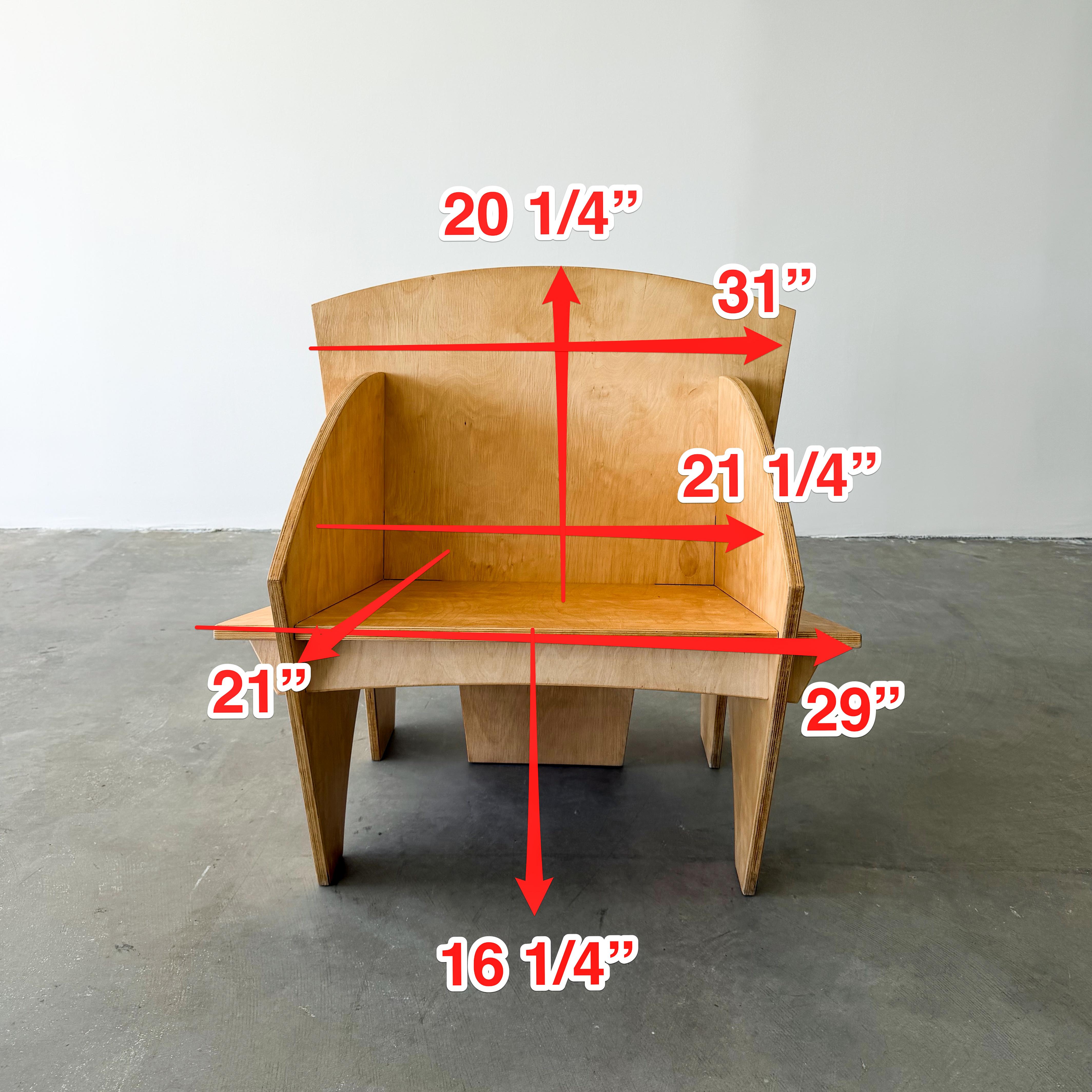 Vintage Postmodern 1980s Pair of Interlocking Plywood Puzzle Chairs ...