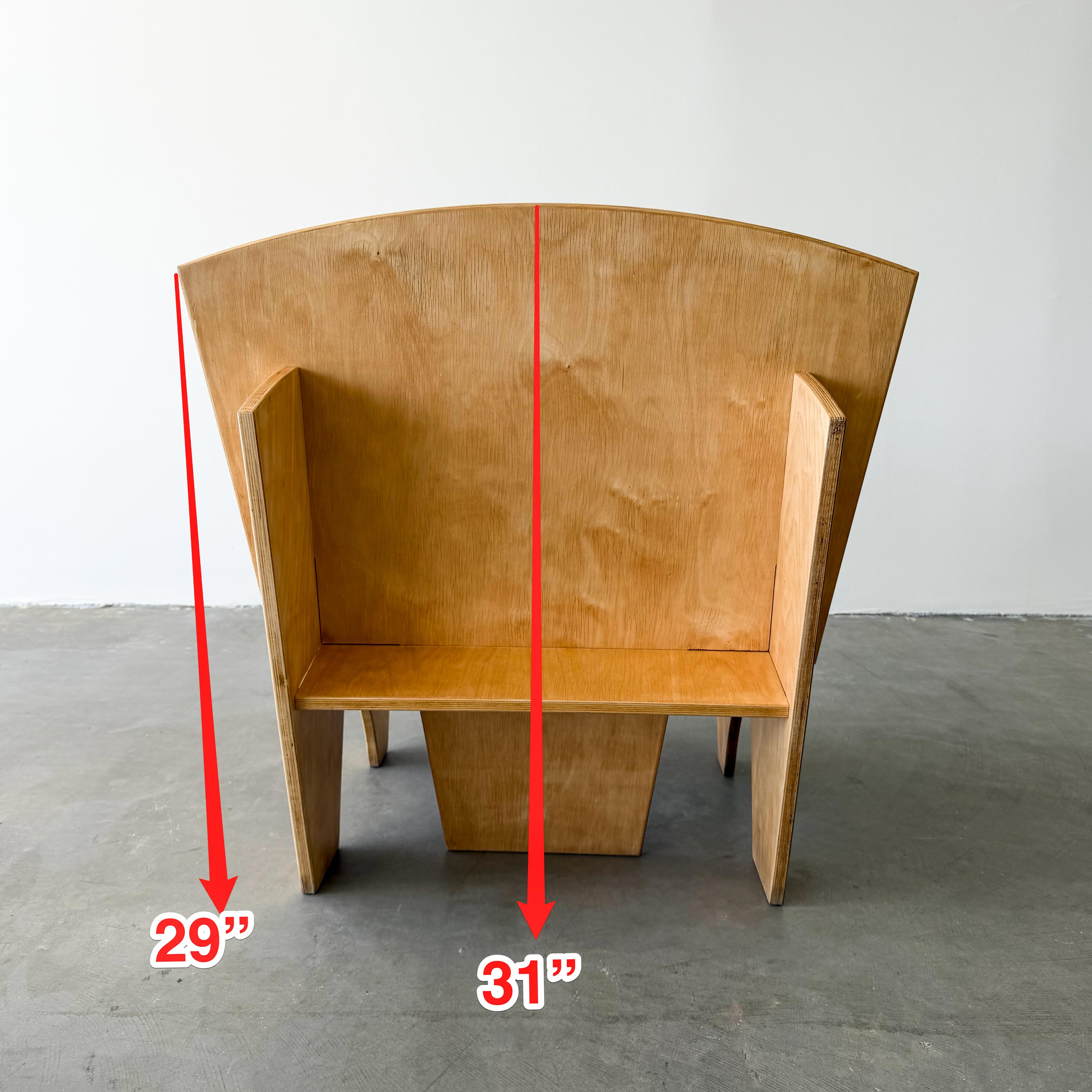 Vintage Postmodern 1980s Pair of Interlocking Plywood Puzzle Chairs ...