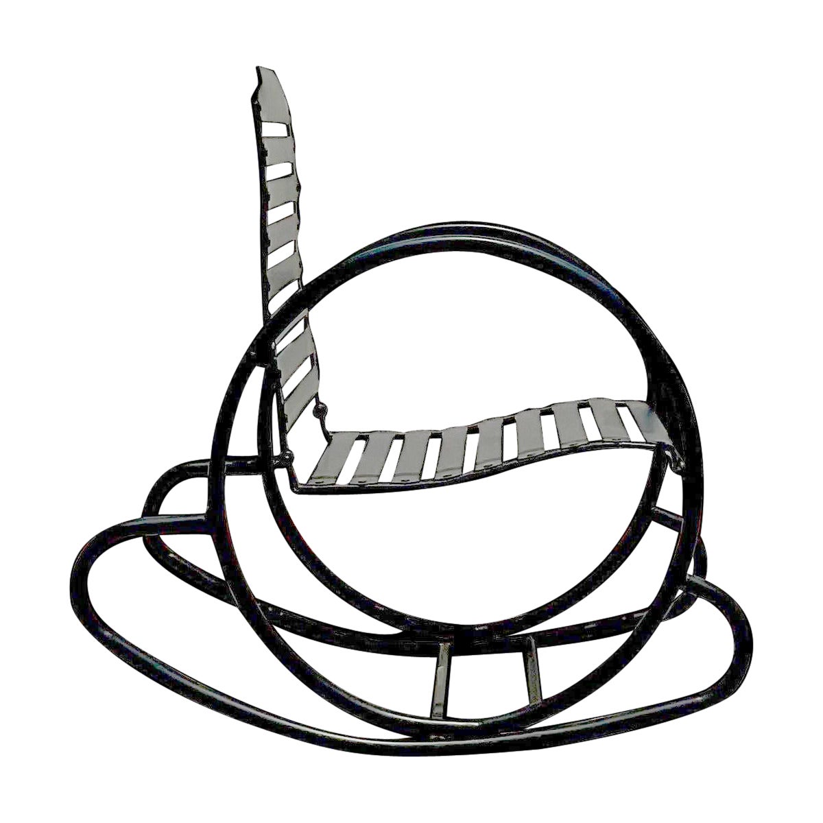 Vintage Postmodern Aluminum Rocking Chair