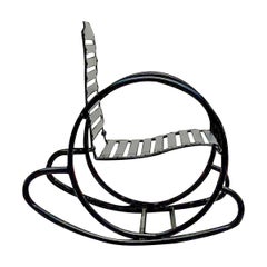Vintage Postmodern Aluminum Rocking Chair